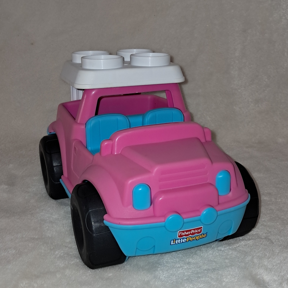 Fisher-Price Little People Pink and Teal Toy Car